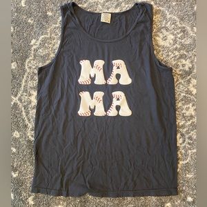 Puff Vinyl Mama Baseball Comfort Color Tank Top
